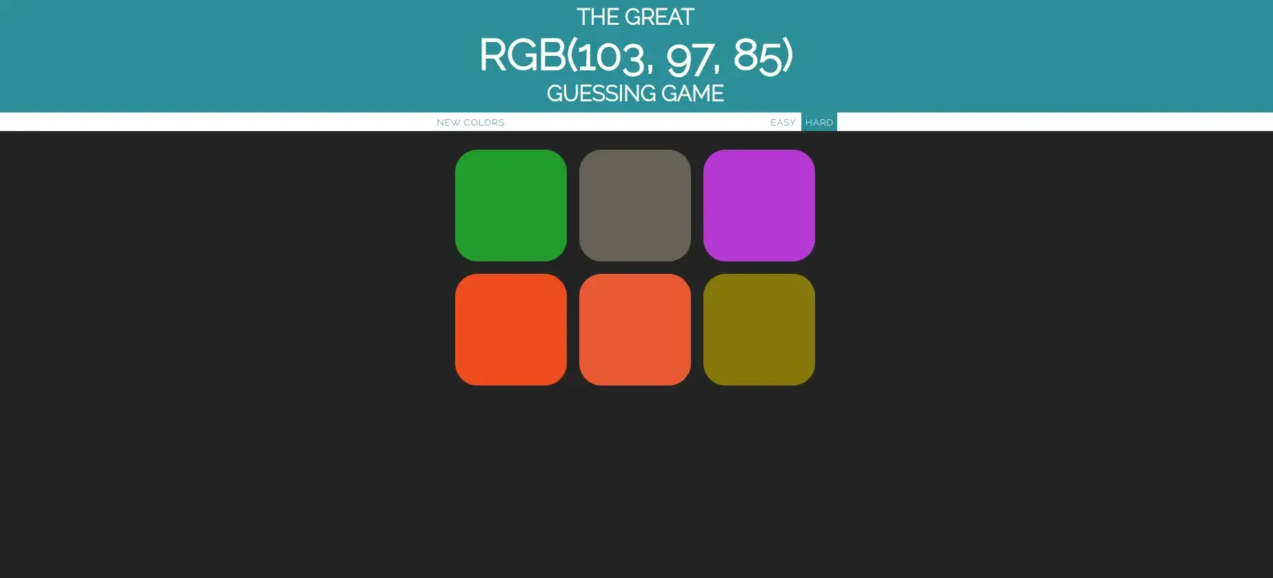 Guess the color JavaScript game